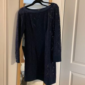 Nanette Lepore navy dress. Long sleeves